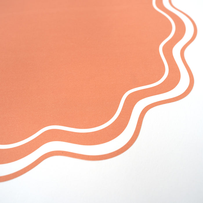 Orange Wavy Scallop Paper Placemats