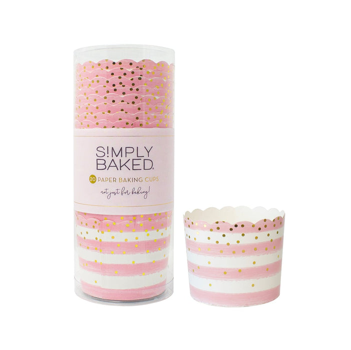 Pink Confetti Foil Large Food/Baking Cups
