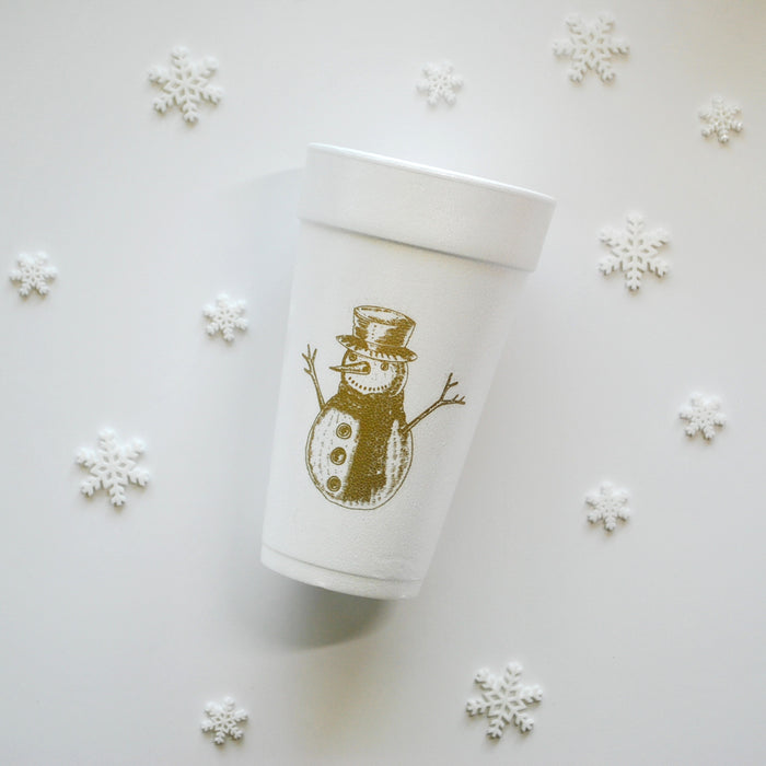 Frosty Snowman Christmas 20oz. Foam Cups | 10 pack