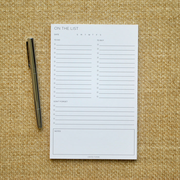 On the List Notepad