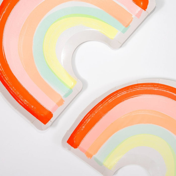 Neon Rainbow Dessert Paper Plates