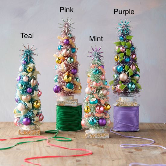 12" Pastel Vintage Tree with Glass Ornaments