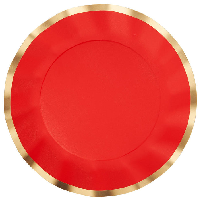Red Wavy Dinner Plates