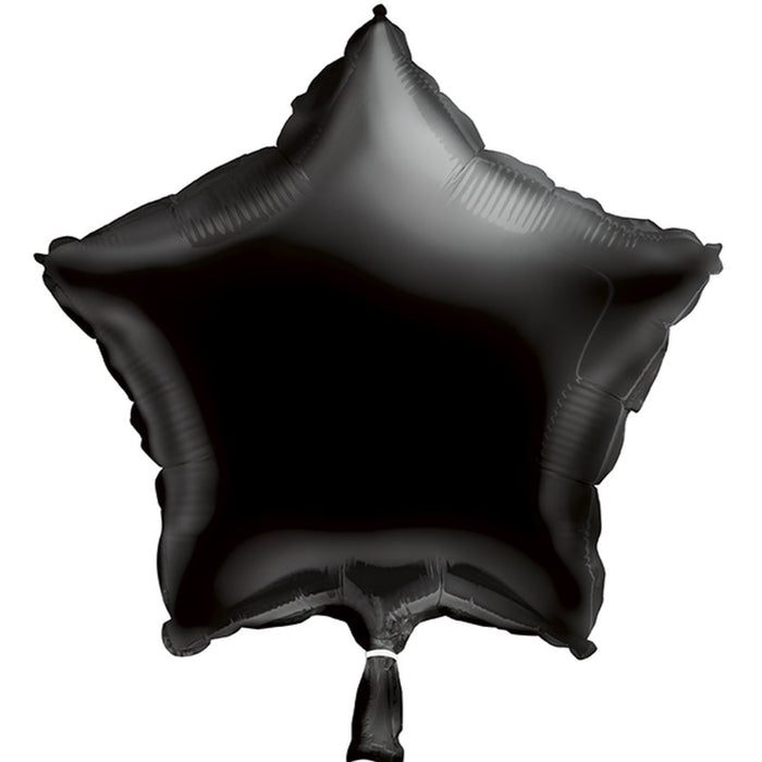 Black Solid Star Foil Balloon
