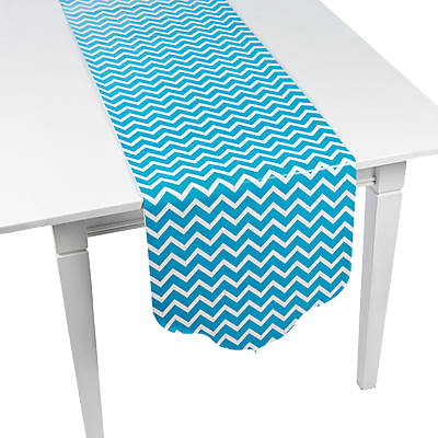 Blue Chevron Paper Table Runner