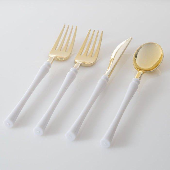 Neo Classic White & Gold Cutlery Set
