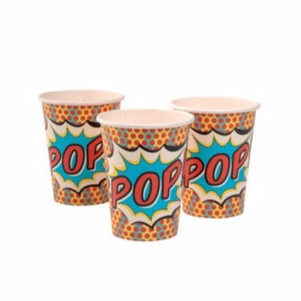 Pop Art Superhero Paper Cups