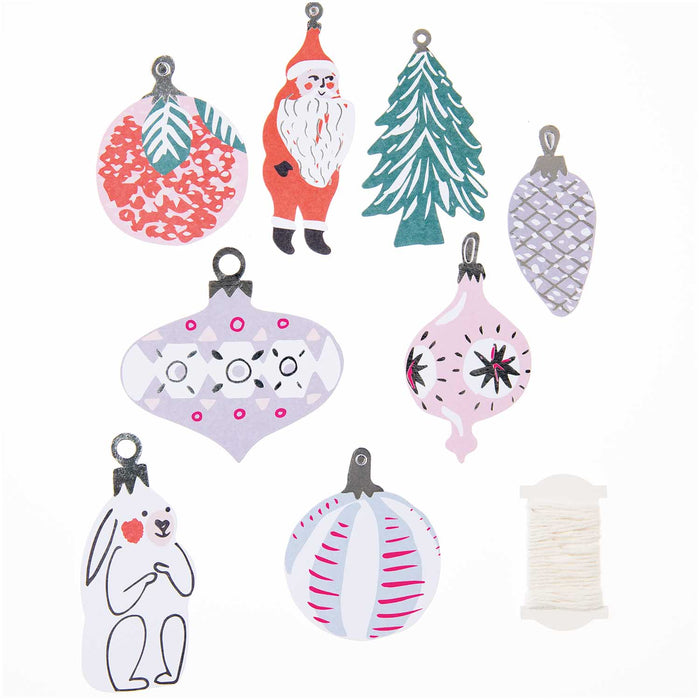 Pastel Christmas Ornament Gift Tags