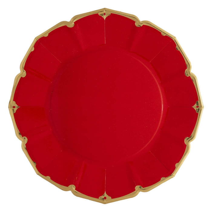 Ruby Red Dinner Paper Plates