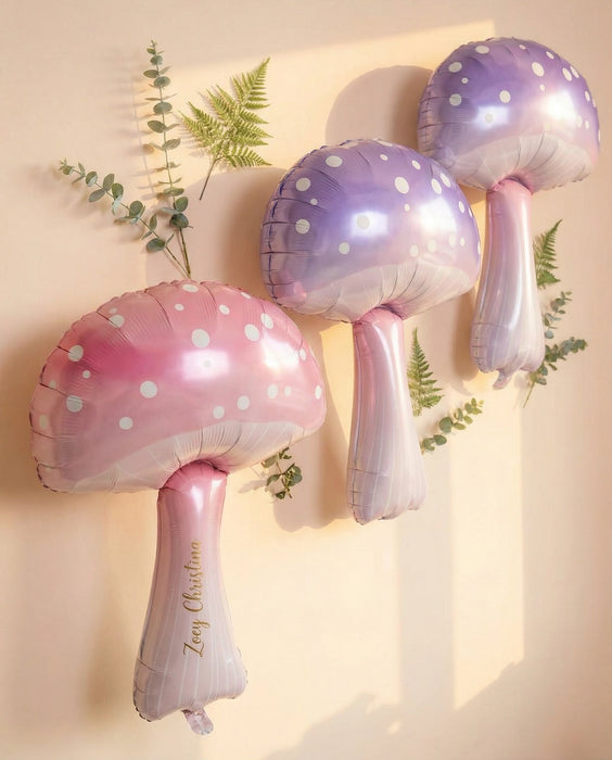 Pastel Mushroom Foil Balloons