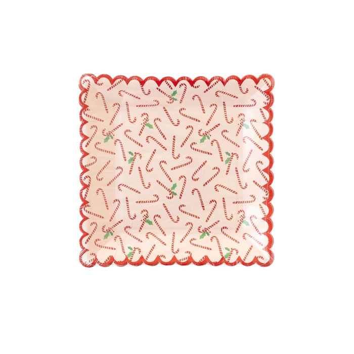 Candy Cane Scallop Plates