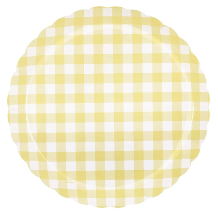 Fresh Daisy Gingham Scallop Plates