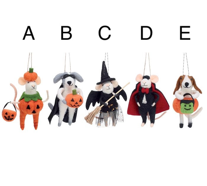 Halloween Wool Character Ornaments