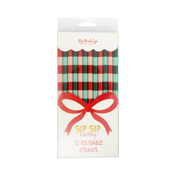 Red and Pink & Green and Mint Straw Set