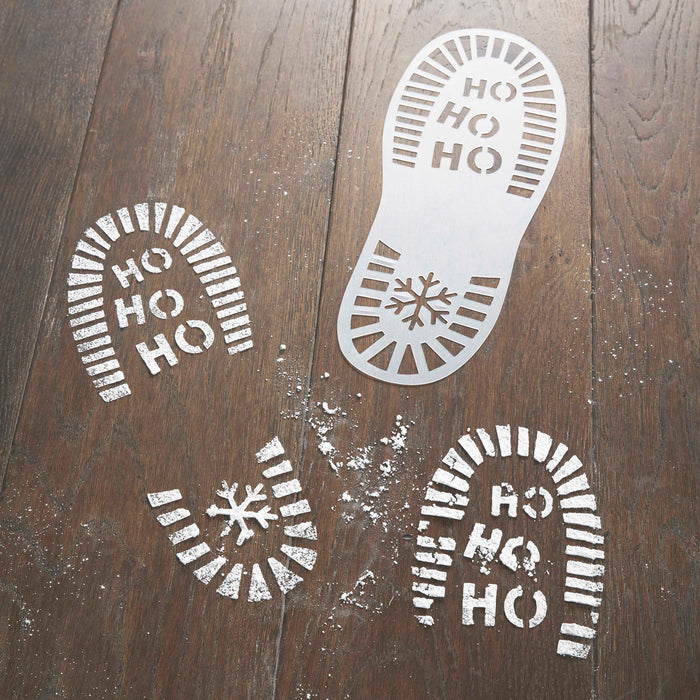 Santa's Footprint Christmas Stencils