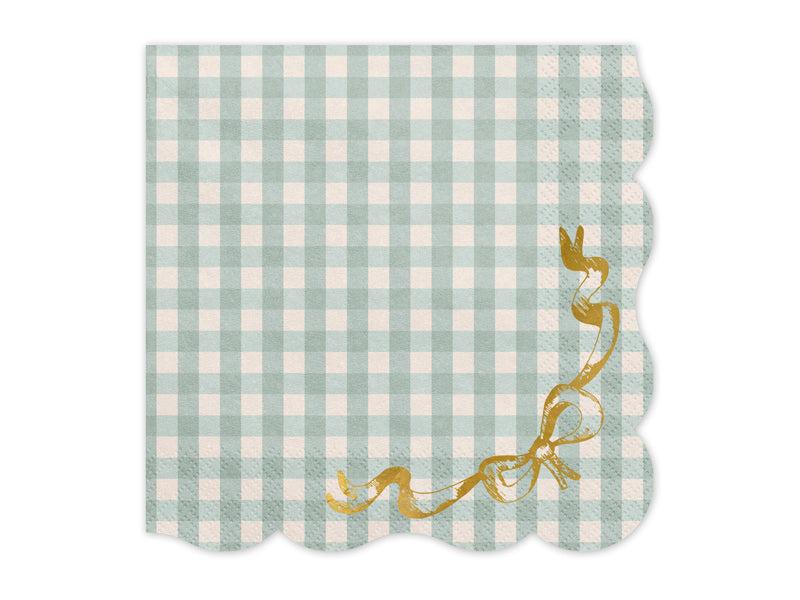 Checkered with Bow Dinner Napkins