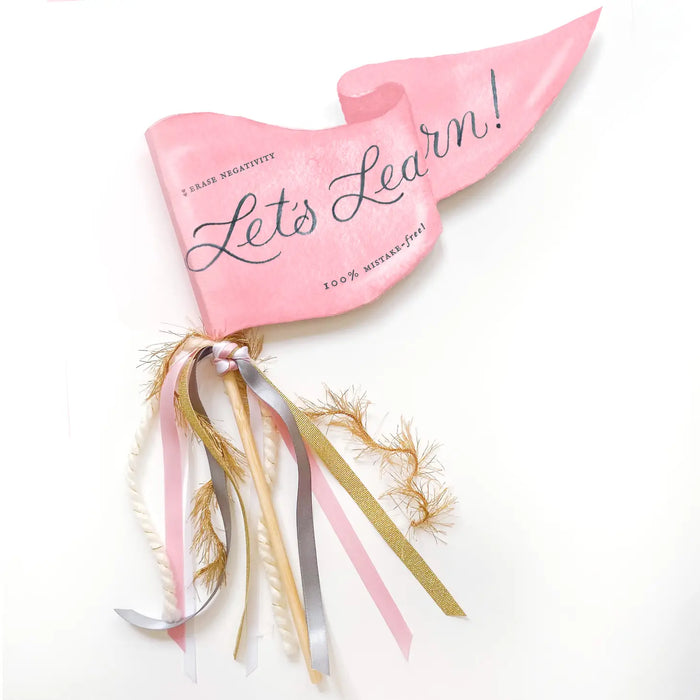 Let's Learn Pink Eraser Party Pennant