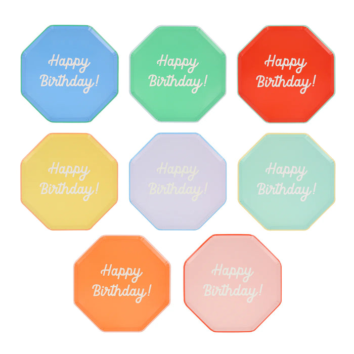 Mixed Happy Birthday Side Plates