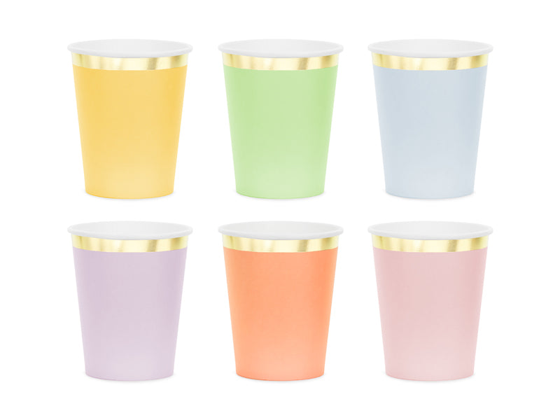 Colorful Mix with Gold Accent  Paper Cups