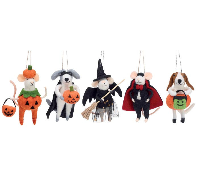 Halloween Wool Character Ornaments