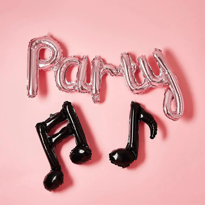 Rose Gold 'party' Musical Note Balloon Garland