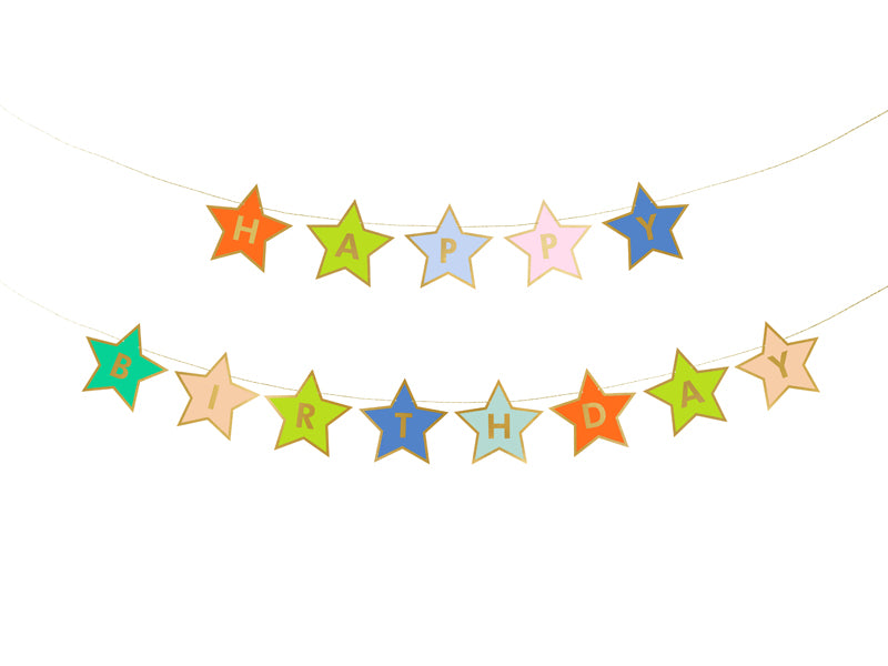 Stars Shaped Happy Birthday Banner