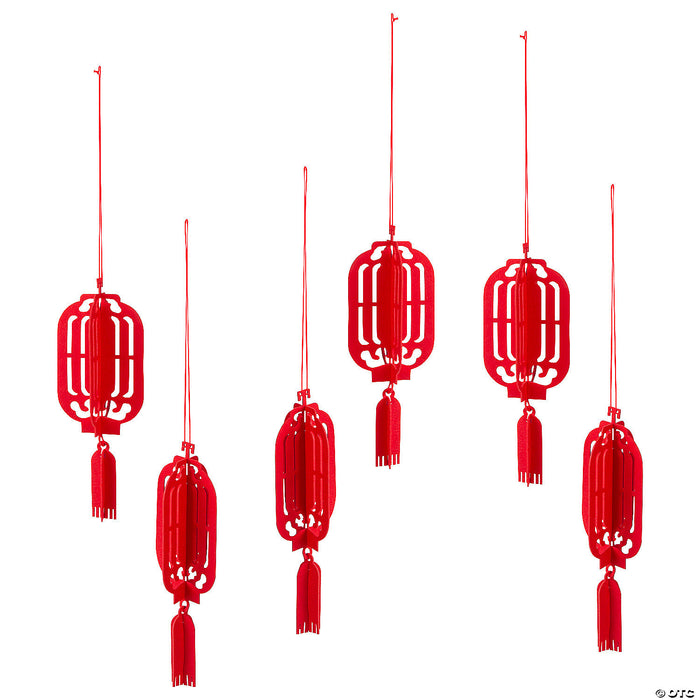 Lunar New Year Red Felt Hanging Lanterns