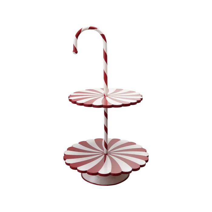 Decorative 2-Tier Candy Cane Tray