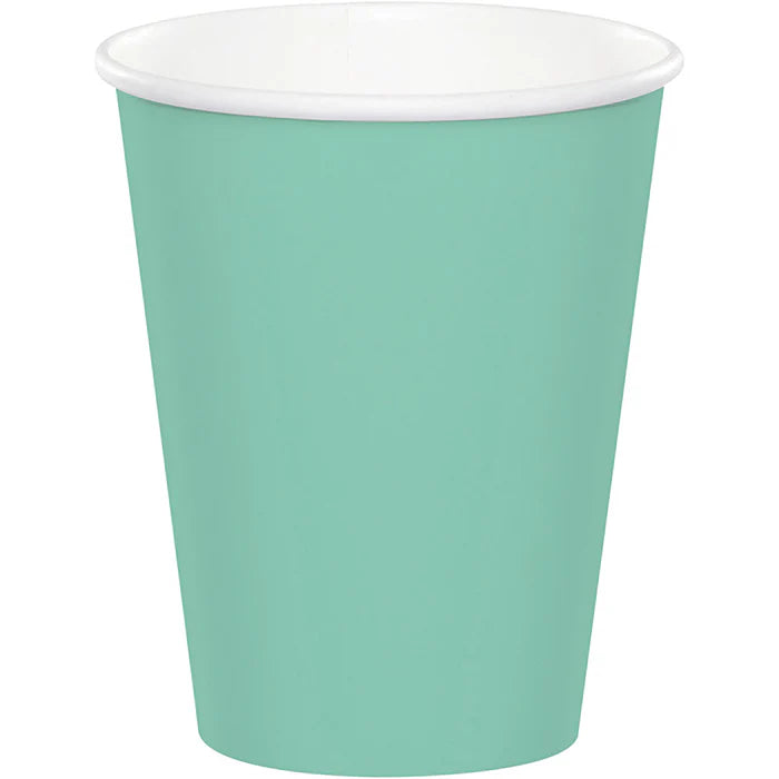 Mint Red Solid Paper Cups