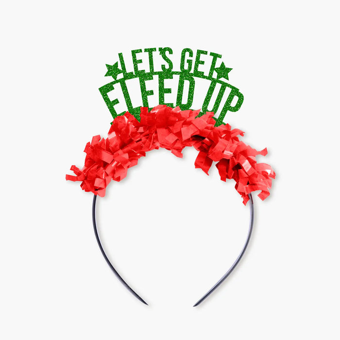 Let'S Get Elfed Up Holiday Christmas Party Crown Headband