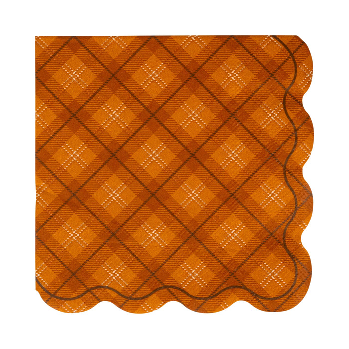 Dark Plaid Cocktail Napkin