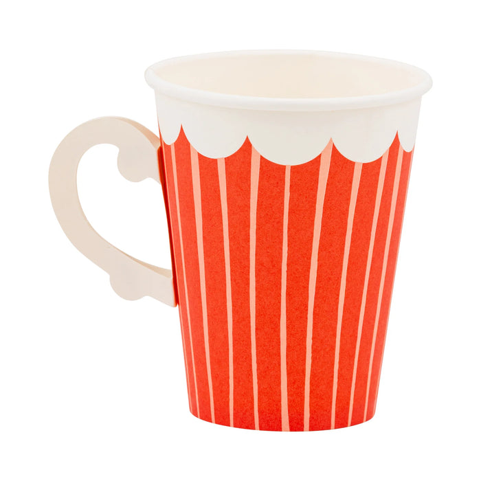 Striped cup with handle