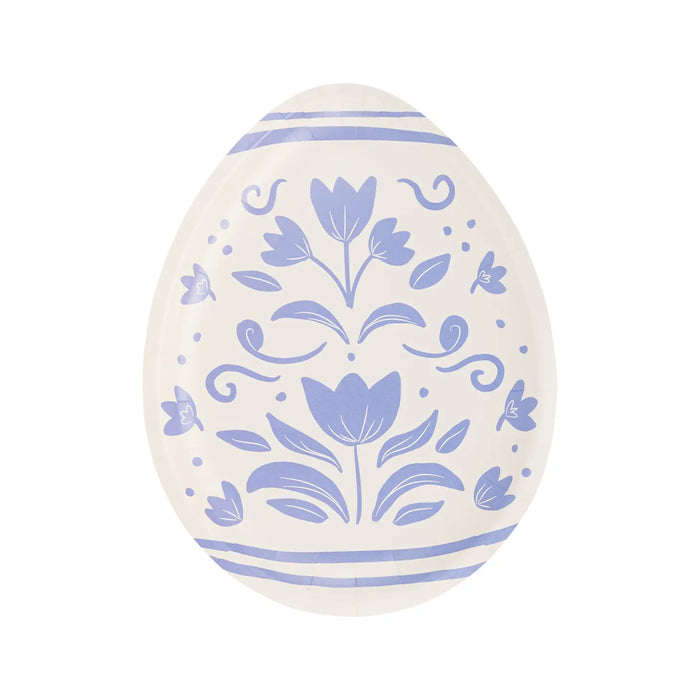 Floral Egg Shaped Paper Plate
