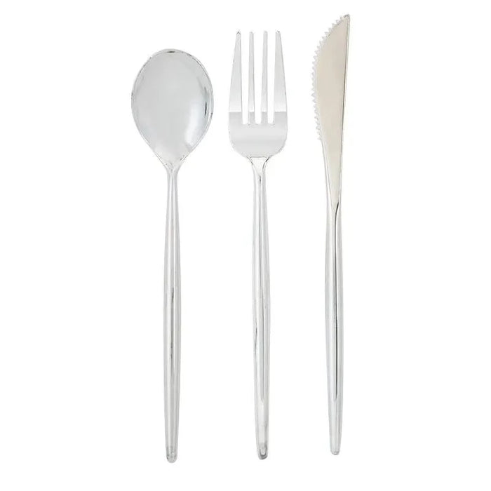 Matrix Silver Plastic Cutlery Set | Service for 10