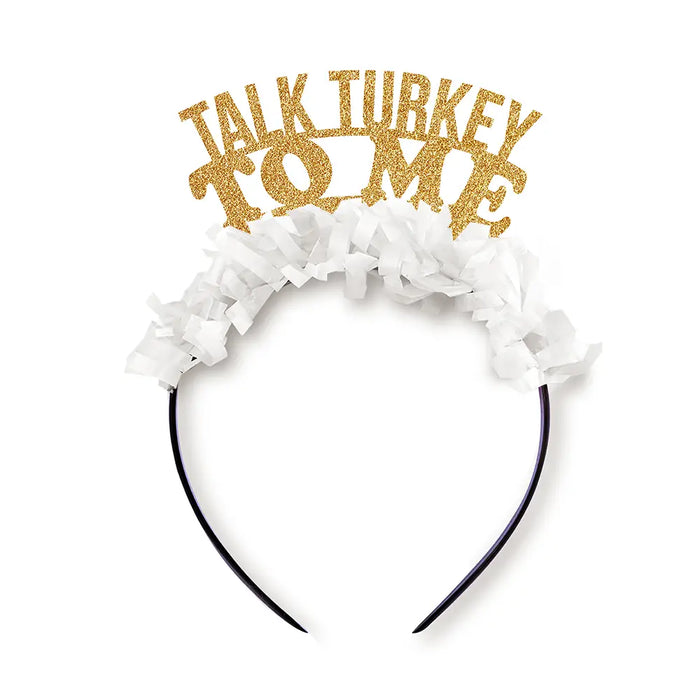Talk Turkey To Me Thanksgiving Fall Party Headband Crown