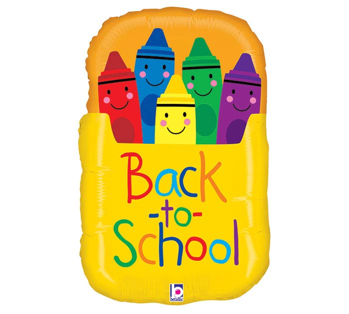 Back To School Crayon Box Shape Foil Balloon
