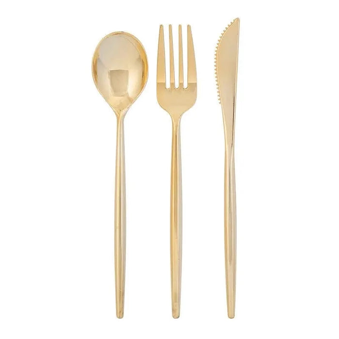 Matrix Gold Plastic Cutlery Set | Service for 10