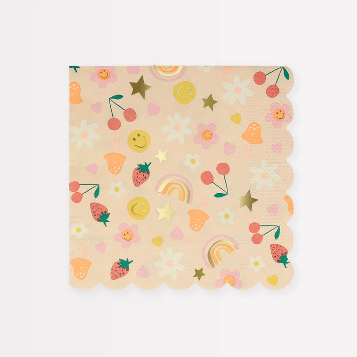 Happy Face Icons Large Napkins