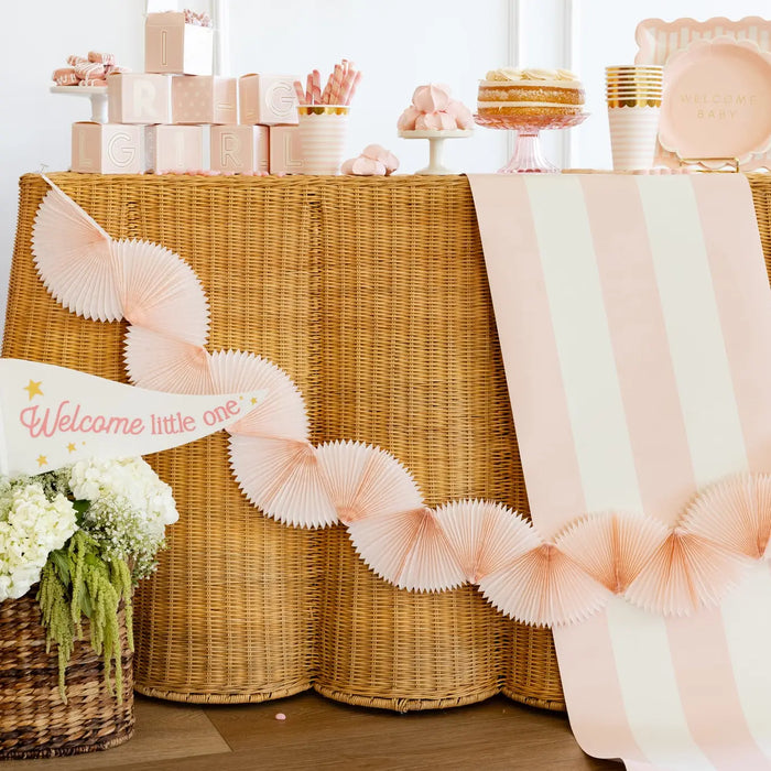 Pink Tissue Bunting Banner