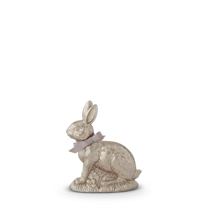 Resin Gold Easter Bunny with Pink Bow