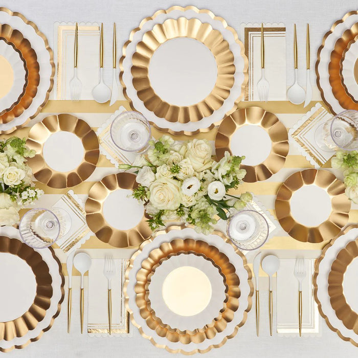 Gold & White Scalloped Charger Plate