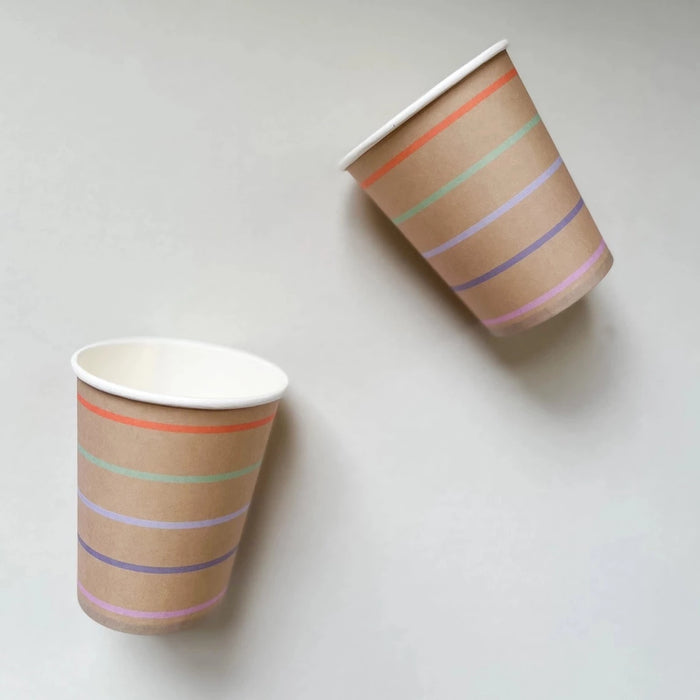 Tan Striped Cups