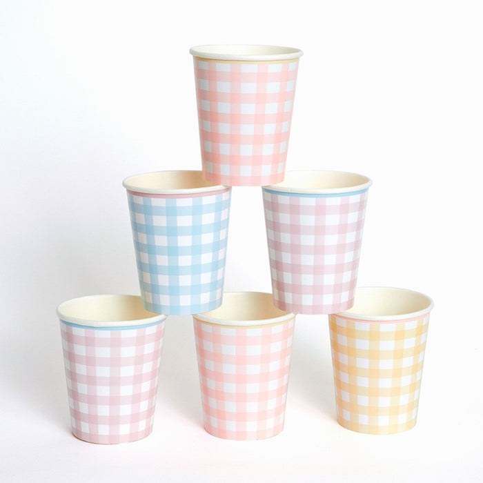 Gingham Paper Cups