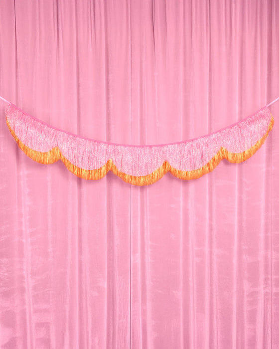 Pink Orange Scallop Fringe Banner