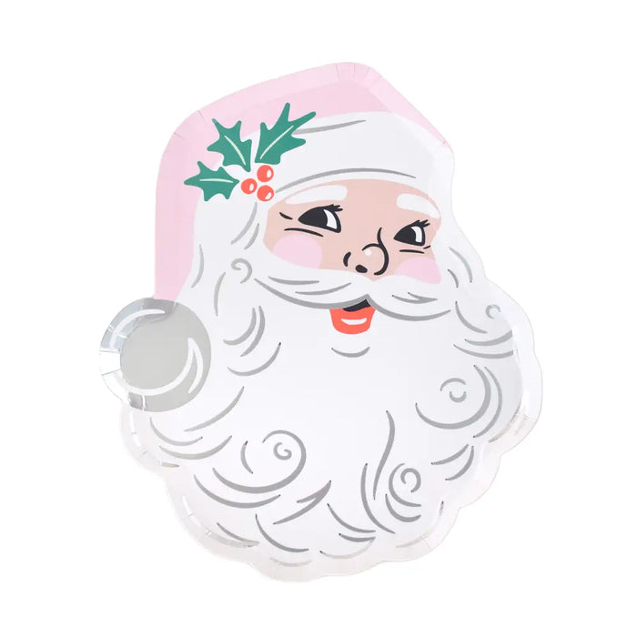 That's the Spirit St. Nick Small Plate, White & Pink