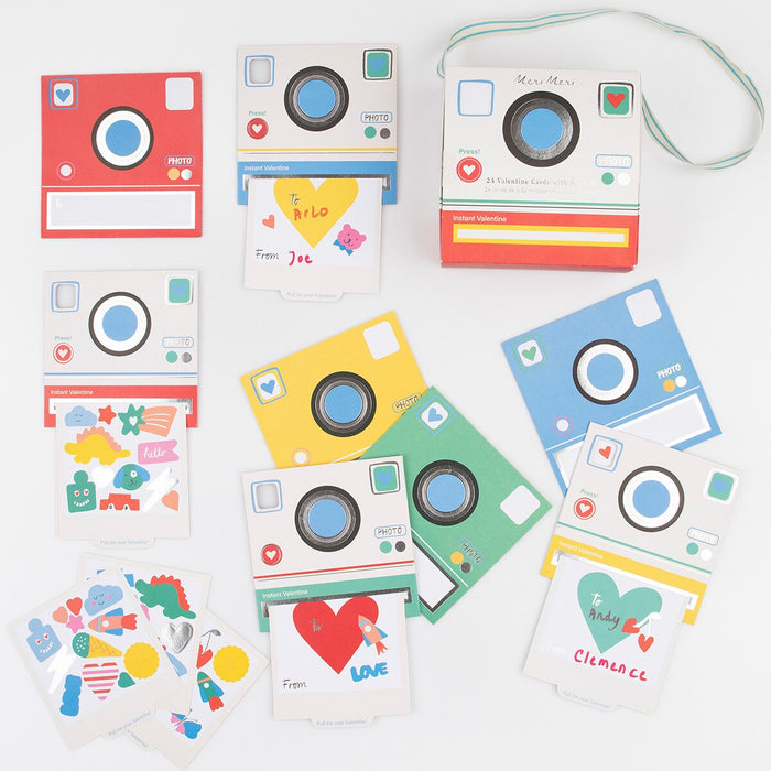Instant Camera Valentine Cards & Sticker Set