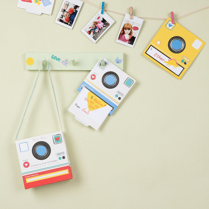 Instant Camera Valentine Cards & Sticker Set