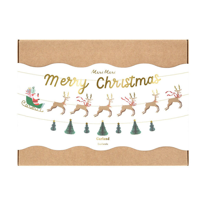 Santa Sleigh & Reindeers Garland