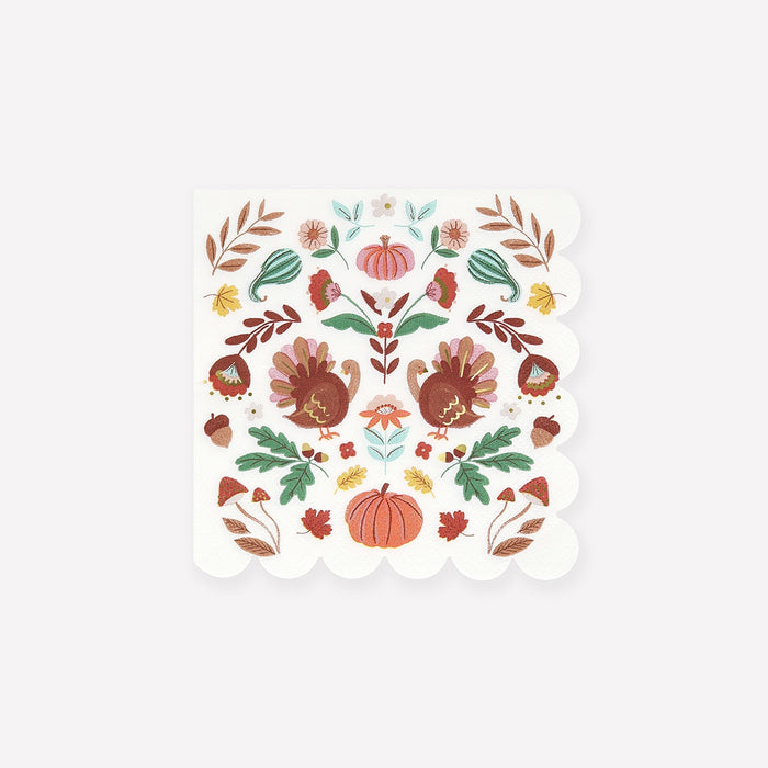Folk Fall Small Napkin