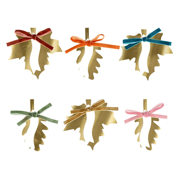 Gold Leaf Bow Place Cards